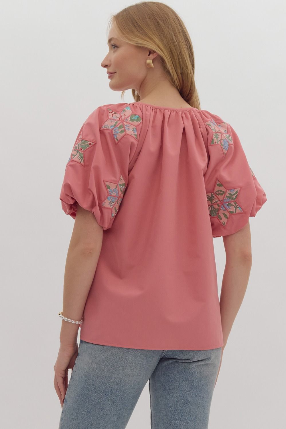 Shelby Puff Sleeve Top - Pink