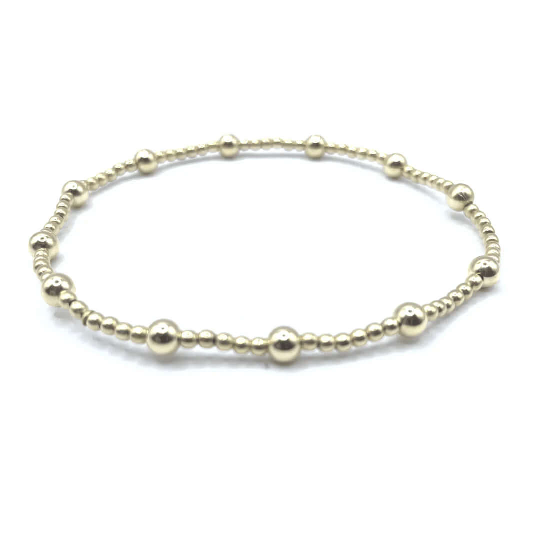 Erin Gray 2mm Gold Filled Waterproof Karma Bracelet ( with twelve 4mm) - Anderson Ave boutique
