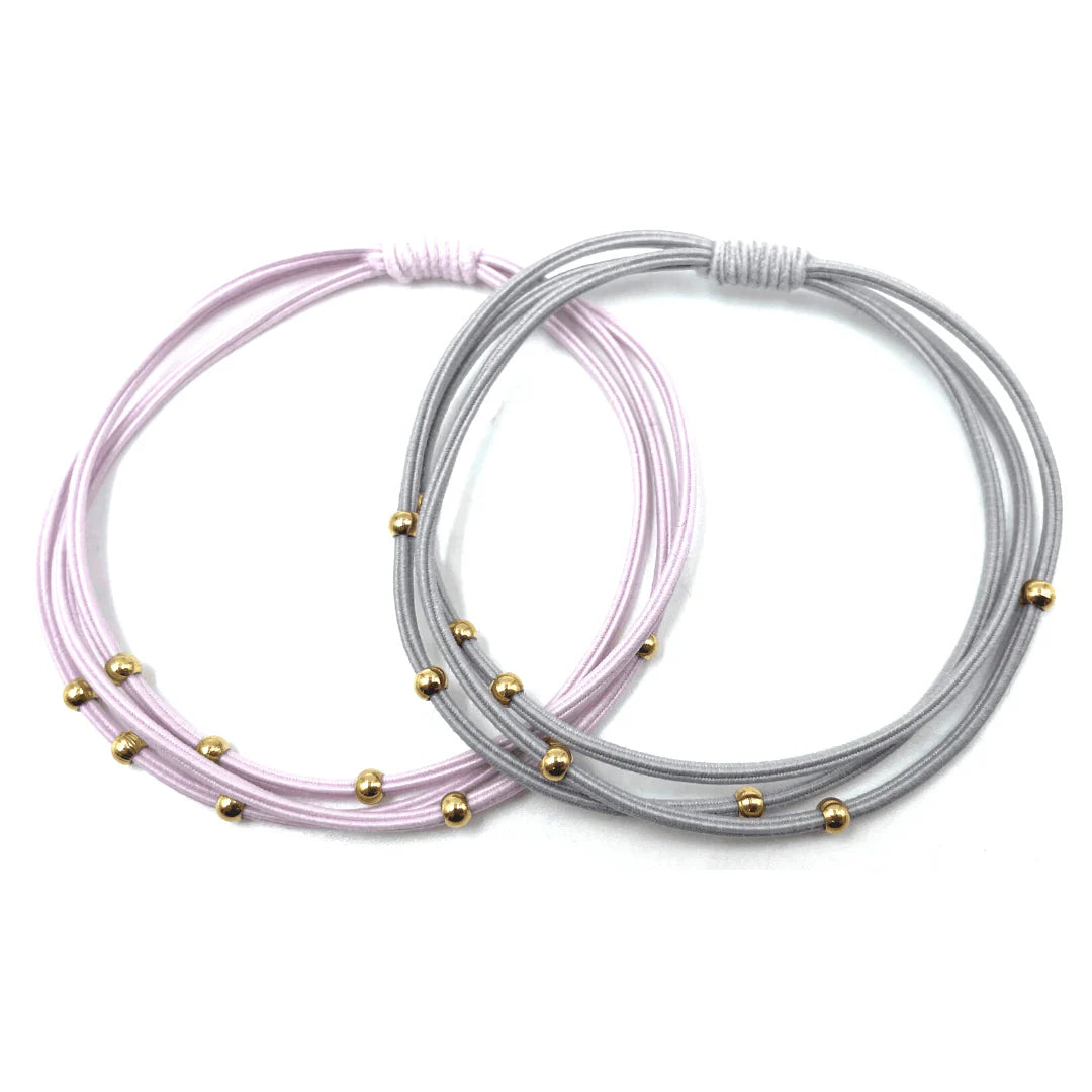 Erin Gray Single Water Pony 3MM Gold Waterproof Hair Band in Pink