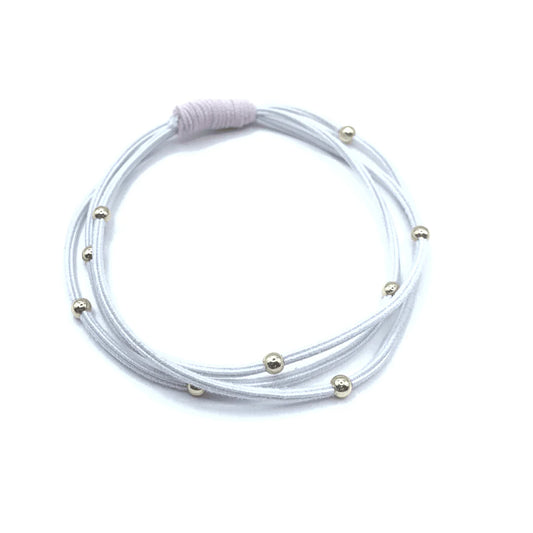 Erin Gray Single Water Pony 3MM Gold Waterproof Hair Band in White