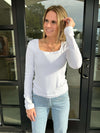 Feel Like Butter Long Sleeve Bodysuit - White - Anderson Ave boutique