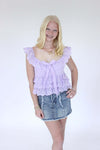 Fields Ruffle Top - Lavender - Anderson Ave boutique