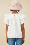 Flutter Bloom Embroidered Top - White - Anderson Ave boutique
