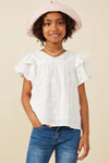 Flutter Bloom Embroidered Top - White - Anderson Ave boutique