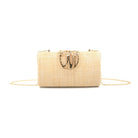 Gaia Woven Straw Clutch – Elegant Evening Bag with Gold Hardware - Anderson Ave boutique