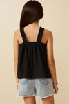 Girls' Black Button - Front Sleeveless Top - Anderson Ave boutique