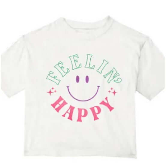 Girls’ Feelin’ Happy Graphic Tee - Anderson Ave boutique