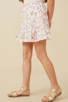 Girls' Floral Ruffle Mini Skirt – Soft Cotton Summer Skirt - Anderson Ave boutique