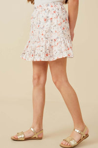 Girls' Floral Ruffle Mini Skirt – Soft Cotton Summer Skirt - Anderson Ave boutique
