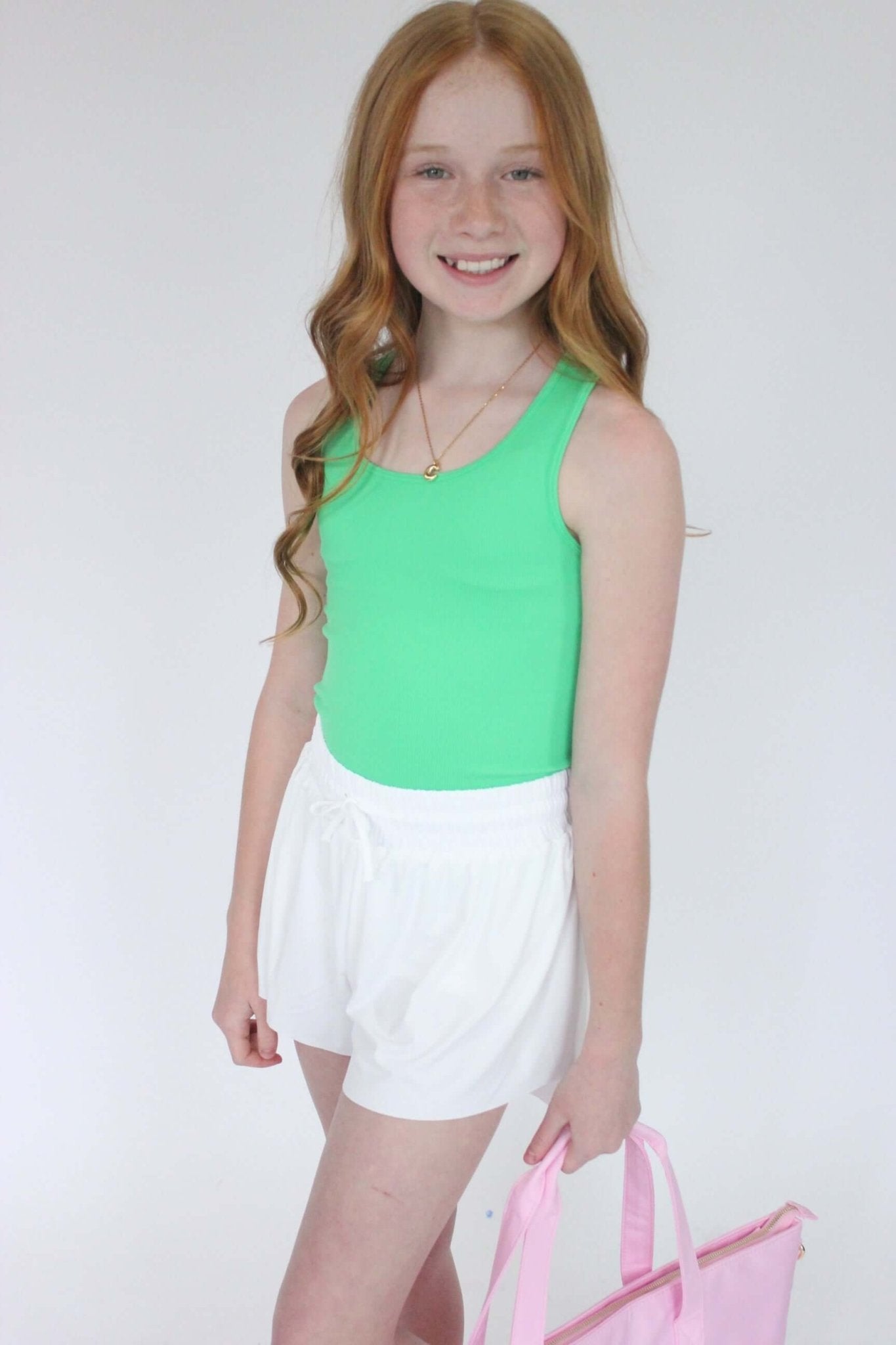 Glam Green Ribbed Racerback Tank Top - Anderson Ave boutique