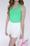 Glam Green Ribbed Racerback Tank Top - Anderson Ave boutique