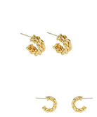 Gold Braid Textured Hoops - Anderson Ave boutique