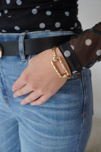Gold Hinged Square Bracelet - Anderson Ave boutique