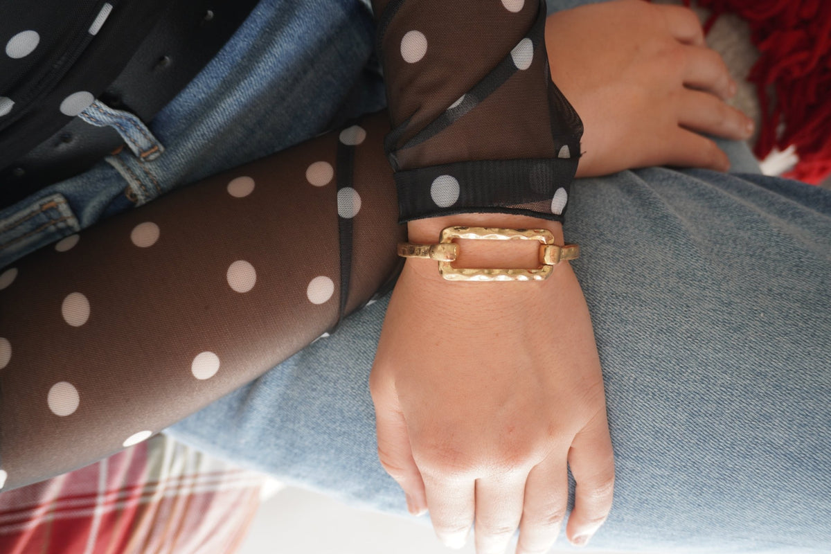 Gold Hinged Square Bracelet - Anderson Ave boutique