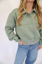 Grace Boutique Pullover Sweatshirt - Sage Green - Anderson Ave boutique