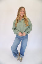 Grace Boutique Pullover Sweatshirt - Sage Green - Anderson Ave boutique