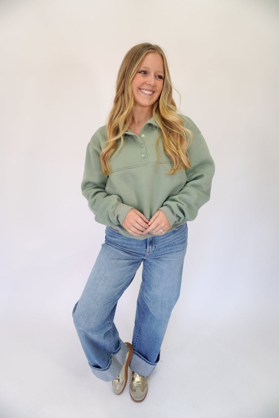 Grace Boutique Pullover Sweatshirt - Sage Green - Anderson Ave boutique