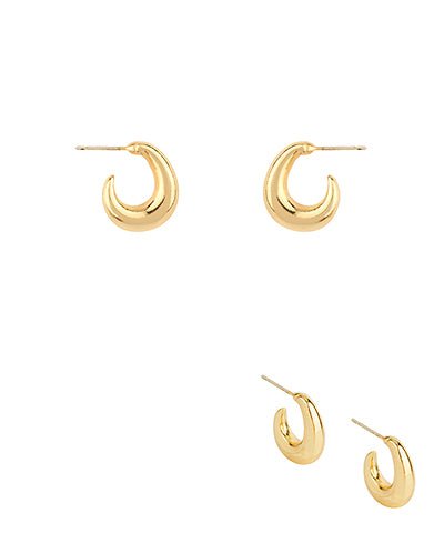 Gradualed Open Hoop Earrings 15mm - Anderson Ave boutique