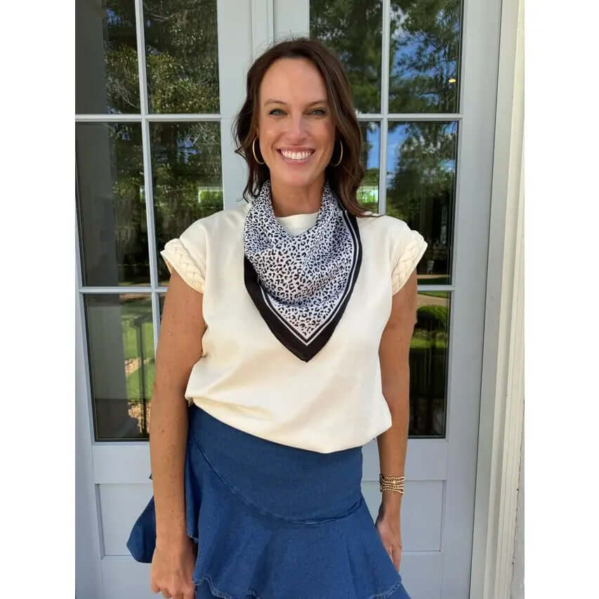 Griffiths Spotted Scarf Black - Anderson Ave boutique