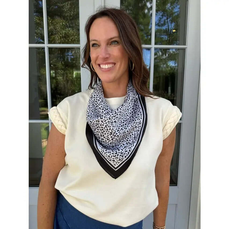 Griffiths Spotted Scarf Black - Anderson Ave boutique