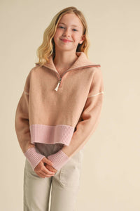 Half Zip Sailor Collar Sweater - Anderson Ave boutique