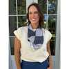 Hanks Patterned Scarf Navy - Anderson Ave boutique
