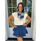 Hanks Patterned Scarf Navy - Anderson Ave boutique