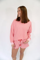 Hannah Pink & Red Striped Cozy Lounge Set - Anderson Ave boutique