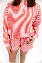 Hannah Pink & Red Striped Cozy Lounge Set - Anderson Ave boutique