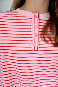 Hannah Pink & Red Striped Cozy Lounge Set - Anderson Ave boutique