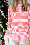 Hannah Pink & Red Striped Cozy Lounge Set - Anderson Ave boutique