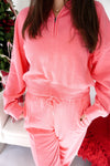 Harper Pink Half - Zip Lounge Set – Cozy Matching Sweatshirt & Pants - Anderson Ave boutique
