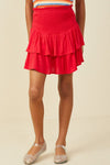 Harper Smocked Tiered Skirt - Red - Anderson Ave boutique