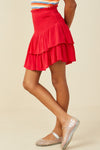 Harper Smocked Tiered Skirt - Red - Anderson Ave boutique
