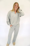 Heather Gray Quarter - Zip Lounge Set - Anderson Ave boutique