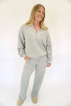 Heather Gray Quarter - Zip Lounge Set - Anderson Ave boutique