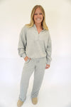 Heather Gray Quarter - Zip Lounge Set - Anderson Ave boutique