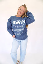 Heaven Bound Faith Based Graphic Sweatshirt – Navy Blue - Anderson Ave boutique