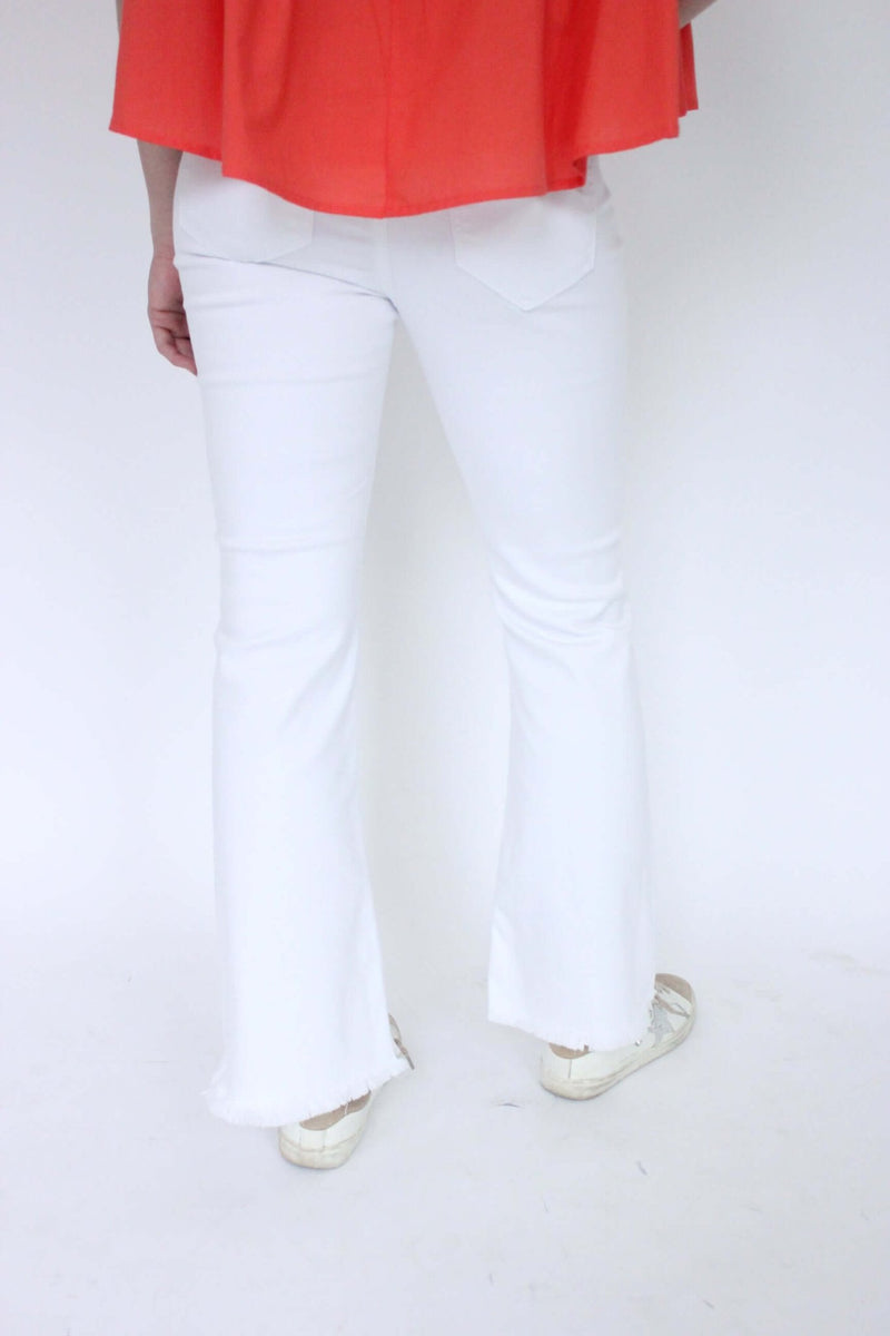 Hidden White Crop Flare Jeans - Anderson Ave boutique