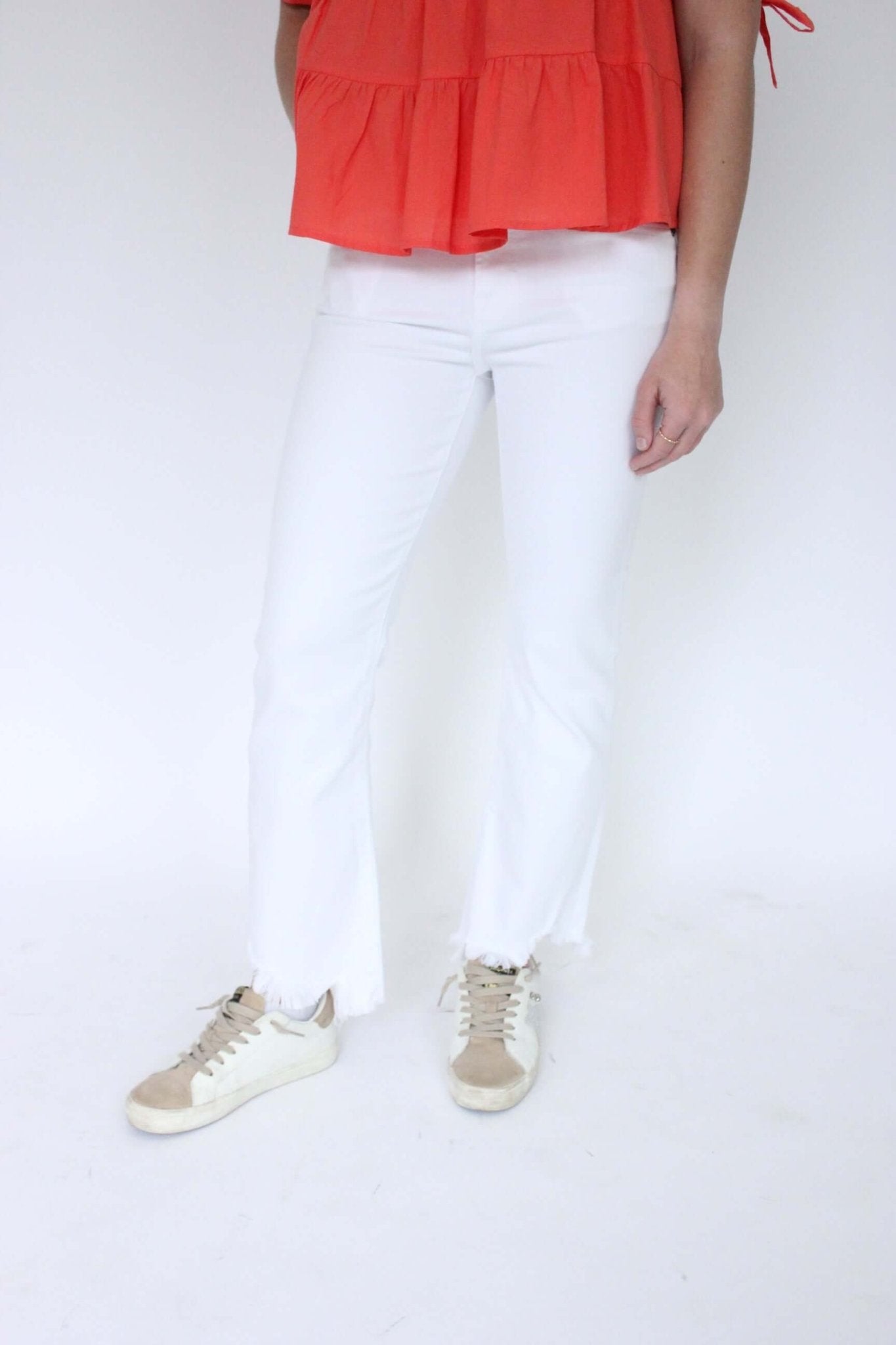 Hidden White Crop Flare Jeans - Anderson Ave boutique