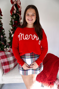 Holly Plaid Holiday Mini Skort - Multi - Anderson Ave boutique