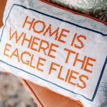 Home Is Where the Eagle Flies Needlepoint Pillow - Anderson Ave boutique