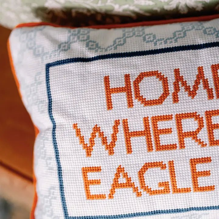 Home Is Where the Eagle Flies Needlepoint Pillow - Anderson Ave boutique