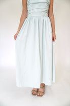 Isla Striped Smocked Bodice Midi Dress - Sky Blue - Anderson Ave boutique
