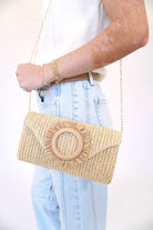 Isla Woven Straw Clutch & Detachable Crossbody – Chic Boho Summer Purse - Anderson Ave boutique