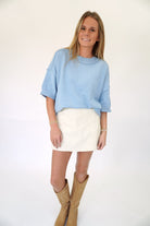 Ivory Denim Skort - Anderson Ave boutique