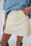 Ivory Denim Skort - Anderson Ave boutique