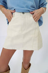 Ivory Denim Skort - Anderson Ave boutique