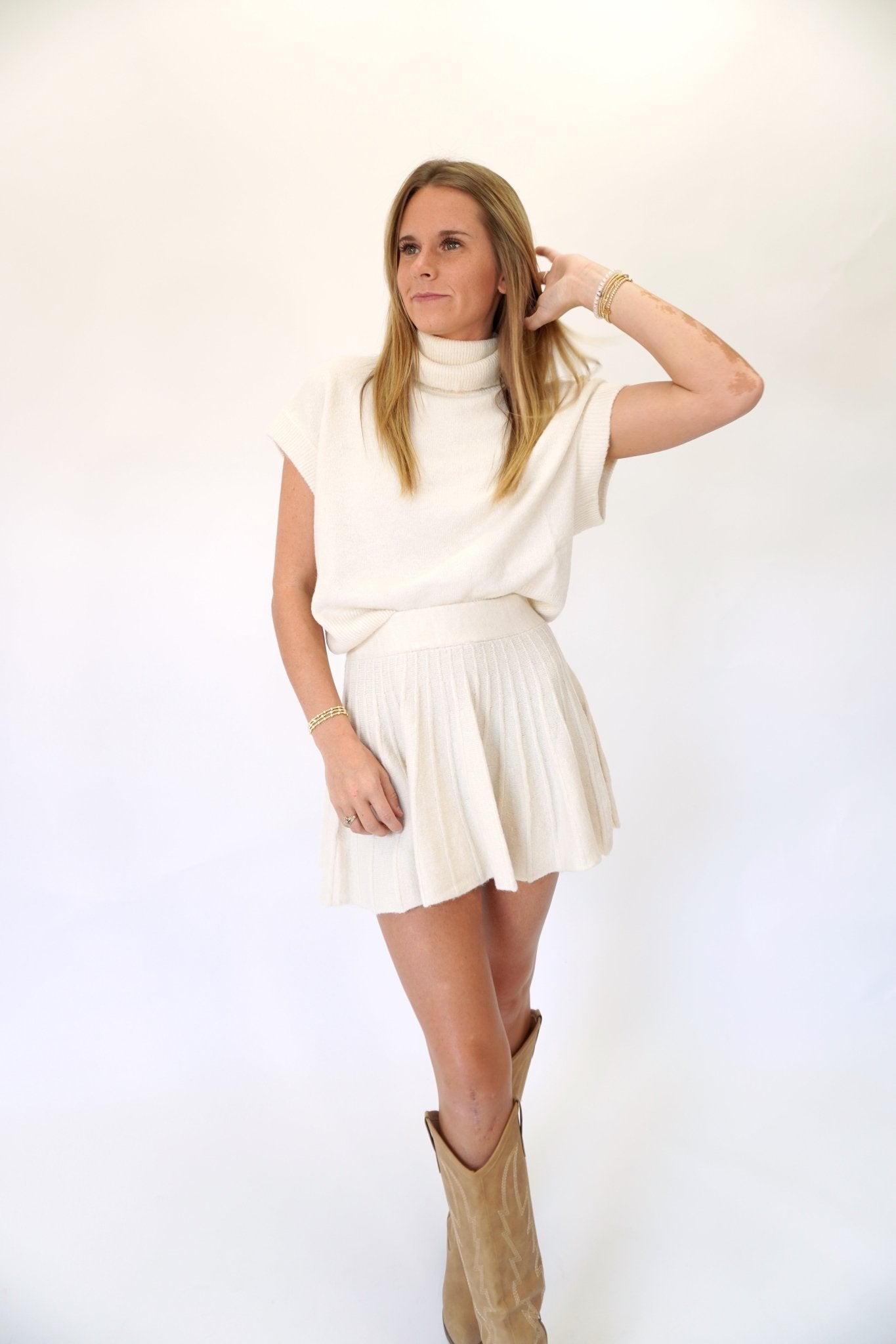 Ivory Knit Sweater Skirt Set - Anderson Ave boutique