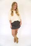 Ivory Short Sleeve Sweater Top - Anderson Ave boutique